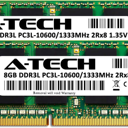 RAM 16GB Kit (2X8Gb) DDR3/DDR3L 1333 Mhz PC3L-10600 (PC3-10600) SODIMM - Laptop & All-In-One Computer Memory - CL9 2Rx8 1.35V 204-Pin SO-DIMM Non-Ecc Unbuffered Upgrade Modules