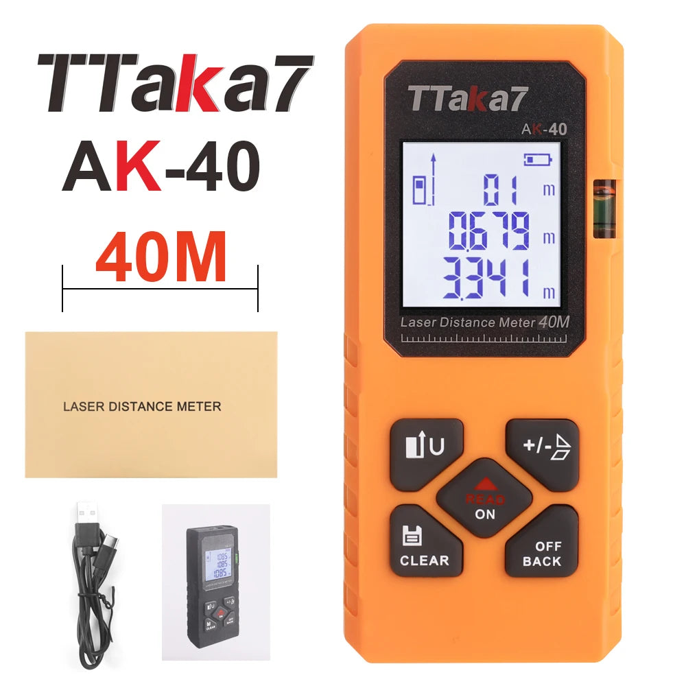 Smartmeasure 40M/60M Mini Laser Distance Meter – USB Rechargeable Handheld Rangefinder for Accurate Measurements