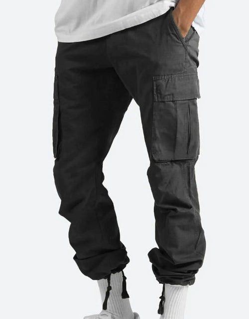 Load image into Gallery viewer, Trousers Full Length Pants for Men Solid 2025 Casual Multiple Pockets Outdoor Straight Type Fitness Pants Cargo Pants Trousers Gray
