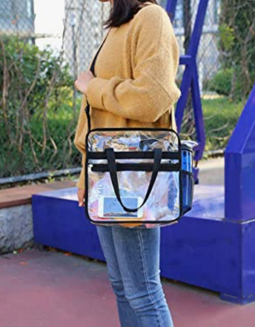Load image into Gallery viewer, 1X-2X Clear PVC Tote Bag Women Transparent Handbag Zip Purse Stadium Security
