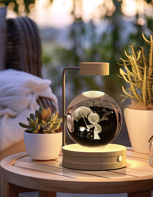Load image into Gallery viewer, Crystal Ball Cosmic Dinosaur Indoor Night Light USB Power Warm Bedside Light Birthday Gift Night Lamp
