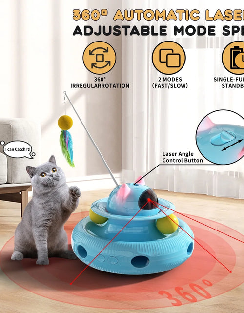 Load image into Gallery viewer, 4 in 1 Interactive Cat Toys with USB Rechargeable,Smart Cat Feather Wand for Indoor Cats with Red Beam,Smart Interactive Electronic Exercise Kitten Toys,Exercise Cat Wand,Indoor Exercise Cat Kicker
