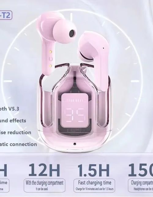 Load image into Gallery viewer, Original T2 Wireless Bluetooth Earphone Transparent HIFI Headphones LED Power Digital Display Stereo Sound Earphones for Xiaomi
