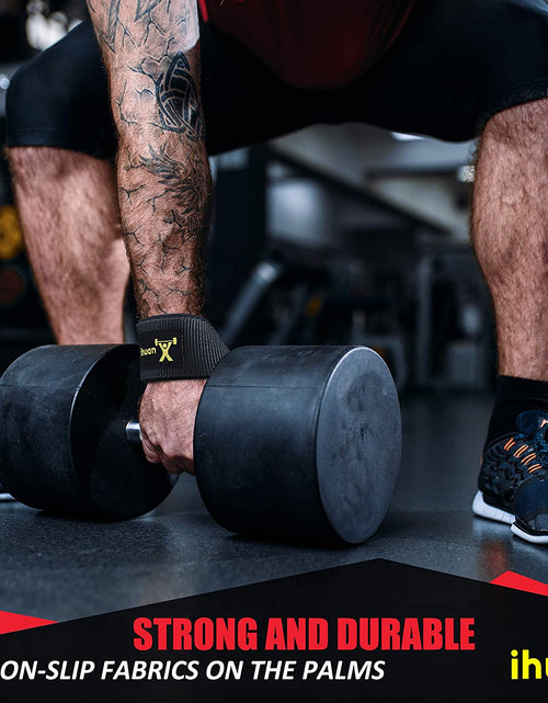 Load image into Gallery viewer, Muñequeras Para Levantamiento Pesas Para Gimnasio Con Soporte Para Agarre Manos
