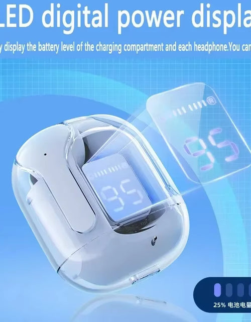 Load image into Gallery viewer, Original T2 Wireless Bluetooth Earphone Transparent HIFI Headphones LED Power Digital Display Stereo Sound Earphones for Xiaomi
