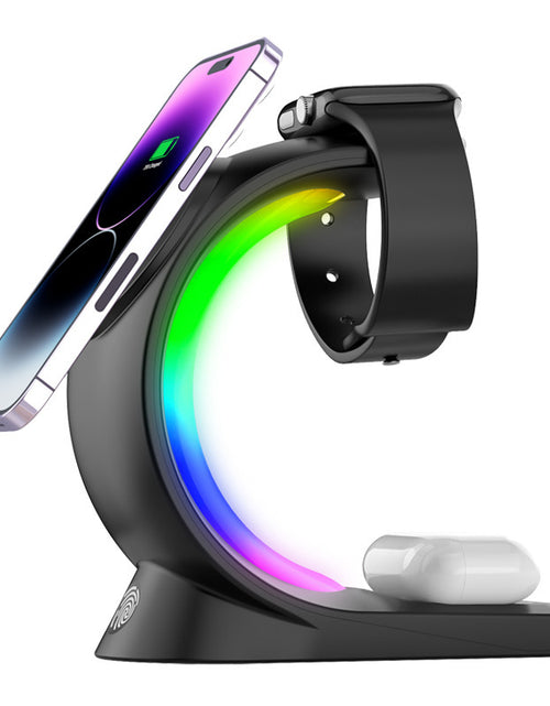 Load image into Gallery viewer, 4 In 1 Magnetic Wireless Charger Fast Charging For Smart Phone Atmosphere Light Charging Station For Airpods Pro I-phone Watch
