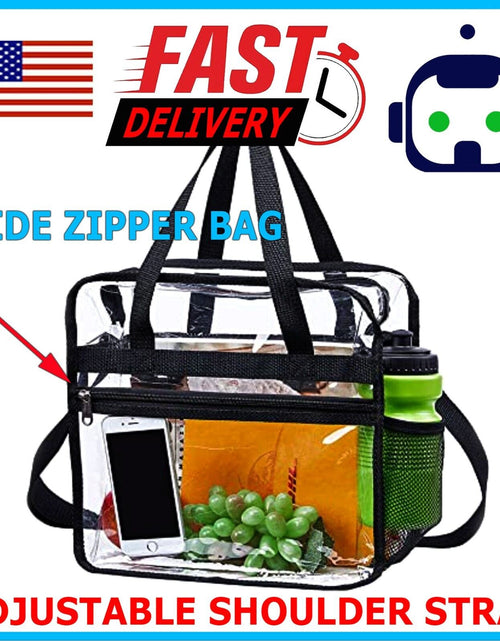 Load image into Gallery viewer, 1X-2X Clear PVC Tote Bag Women Transparent Handbag Zip Purse Stadium Security
