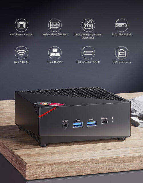 Load image into Gallery viewer, ACEMAGICIAN [Dual LAN Mini Gaming PC AMD Ryzen 7 5800U Mini PC 16GB DDR4 512G...

