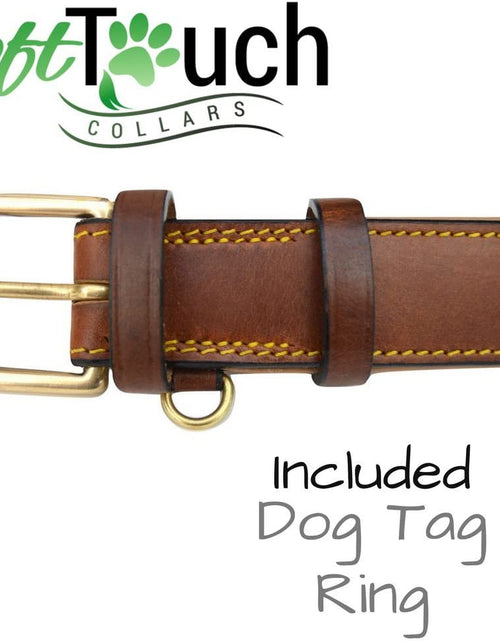 Load image into Gallery viewer, Padded Leather Dog Collar, Large Brown, Real Genuine Leather, 24&quot; Long X 1.5 Wide, Fits Neck Size 18&quot; to 21&quot; Inches
