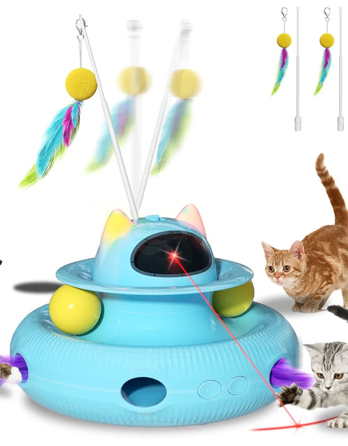 Load image into Gallery viewer, 4 in 1 Interactive Cat Toys with USB Rechargeable,Smart Cat Feather Wand for Indoor Cats with Red Beam,Smart Interactive Electronic Exercise Kitten Toys,Exercise Cat Wand,Indoor Exercise Cat Kicker
