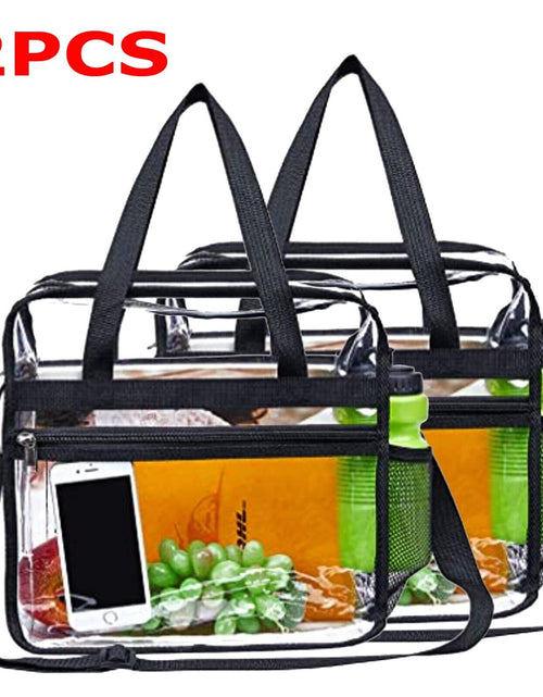 Load image into Gallery viewer, 1X-2X Clear PVC Tote Bag Women Transparent Handbag Zip Purse Stadium Security
