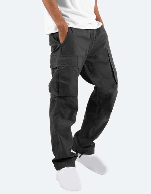 Load image into Gallery viewer, Trousers Full Length Pants for Men Solid 2025 Casual Multiple Pockets Outdoor Straight Type Fitness Pants Cargo Pants Trousers Gray
