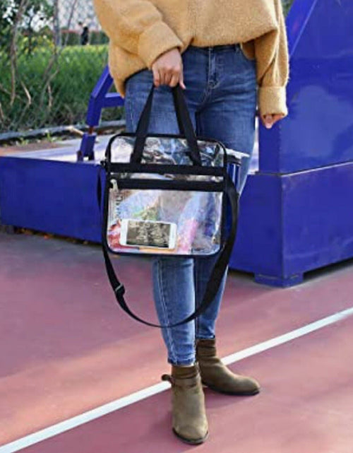 Load image into Gallery viewer, 1X-2X Clear PVC Tote Bag Women Transparent Handbag Zip Purse Stadium Security
