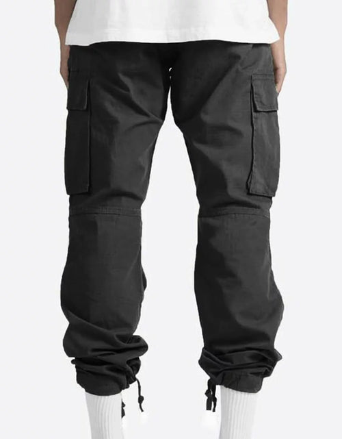 Load image into Gallery viewer, Trousers Full Length Pants for Men Solid 2025 Casual Multiple Pockets Outdoor Straight Type Fitness Pants Cargo Pants Trousers Gray
