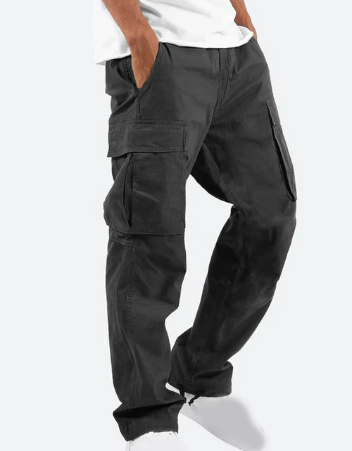 Load image into Gallery viewer, Trousers Full Length Pants for Men Solid 2025 Casual Multiple Pockets Outdoor Straight Type Fitness Pants Cargo Pants Trousers Gray
