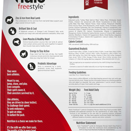 Adult Dog Food: Grain Free, All Natural Dry Pet Kibble for Large and Small Breed Dogs - Lamb, Salmon, or Turkey Recipe