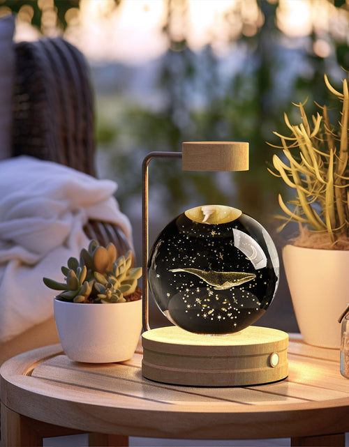 Load image into Gallery viewer, Crystal Ball Cosmic Dinosaur Indoor Night Light USB Power Warm Bedside Light Birthday Gift Night Lamp

