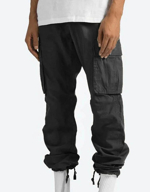 Load image into Gallery viewer, Trousers Full Length Pants for Men Solid 2025 Casual Multiple Pockets Outdoor Straight Type Fitness Pants Cargo Pants Trousers Gray
