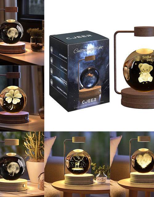 Load image into Gallery viewer, Crystal Ball Cosmic Dinosaur Indoor Night Light USB Power Warm Bedside Light Birthday Gift Night Lamp
