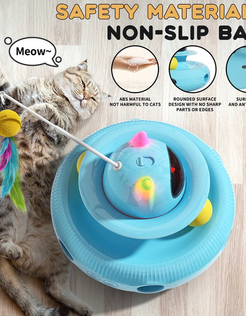 Load image into Gallery viewer, 4 in 1 Interactive Cat Toys with USB Rechargeable,Smart Cat Feather Wand for Indoor Cats with Red Beam,Smart Interactive Electronic Exercise Kitten Toys,Exercise Cat Wand,Indoor Exercise Cat Kicker
